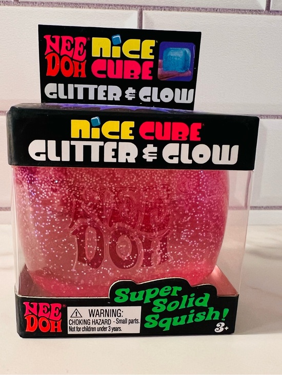 Schylling Other - NeeDoh Pink Glitter & Glow Nice Cube Super Solid Squish